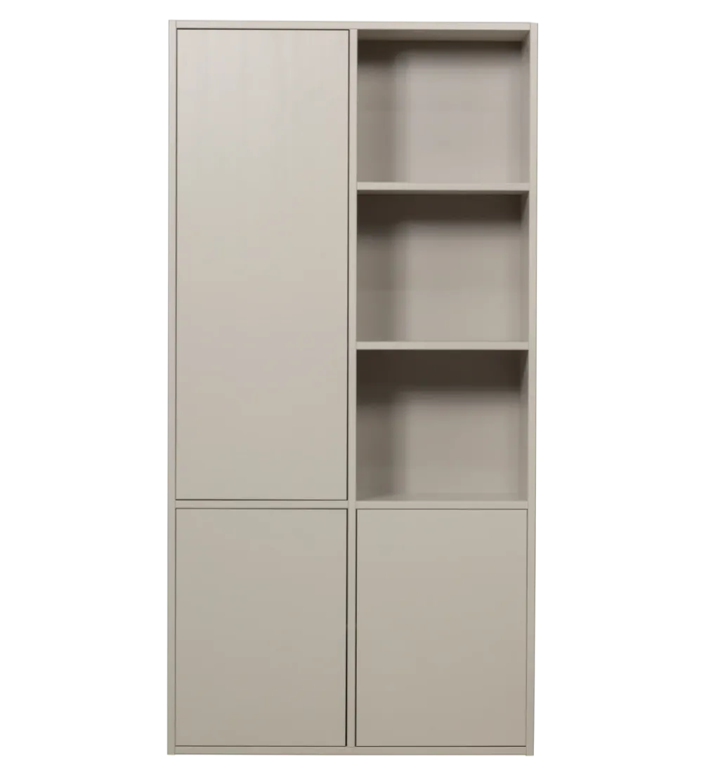 Regał MEGGY 108 cm drewno sosny szary lewostronny