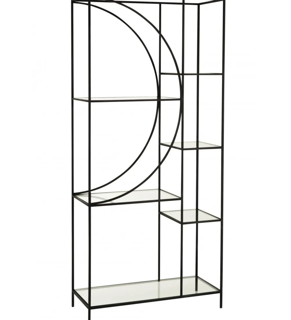 Regał metalowy Circle 180 cm czarny