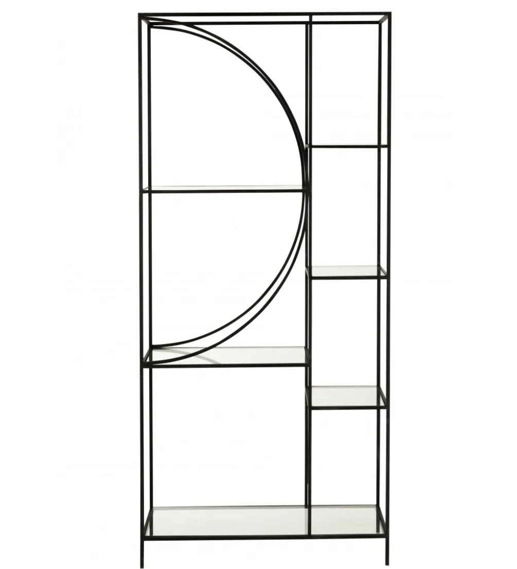 Regał metalowy Circle 180 cm czarny
