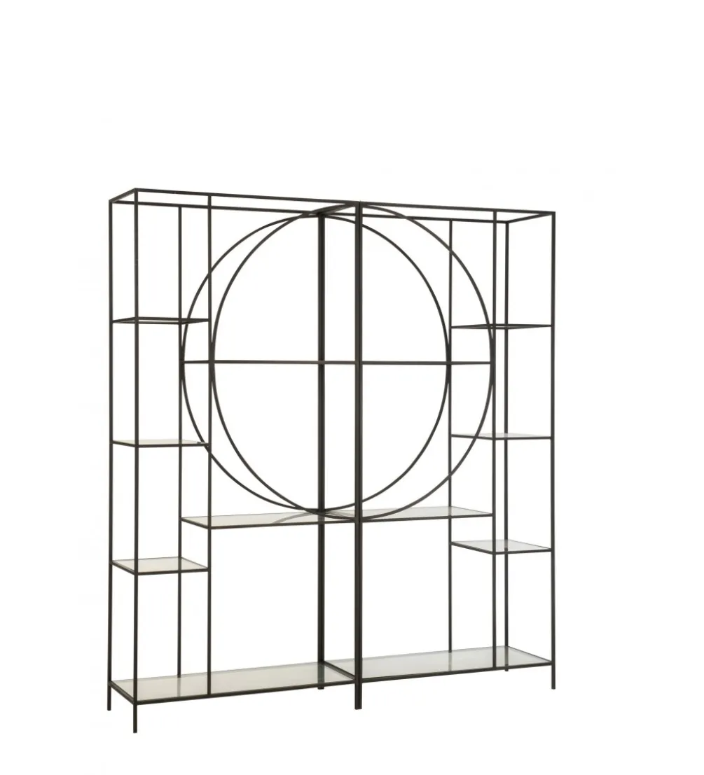 Regał metalowy Circle 180 cm czarny