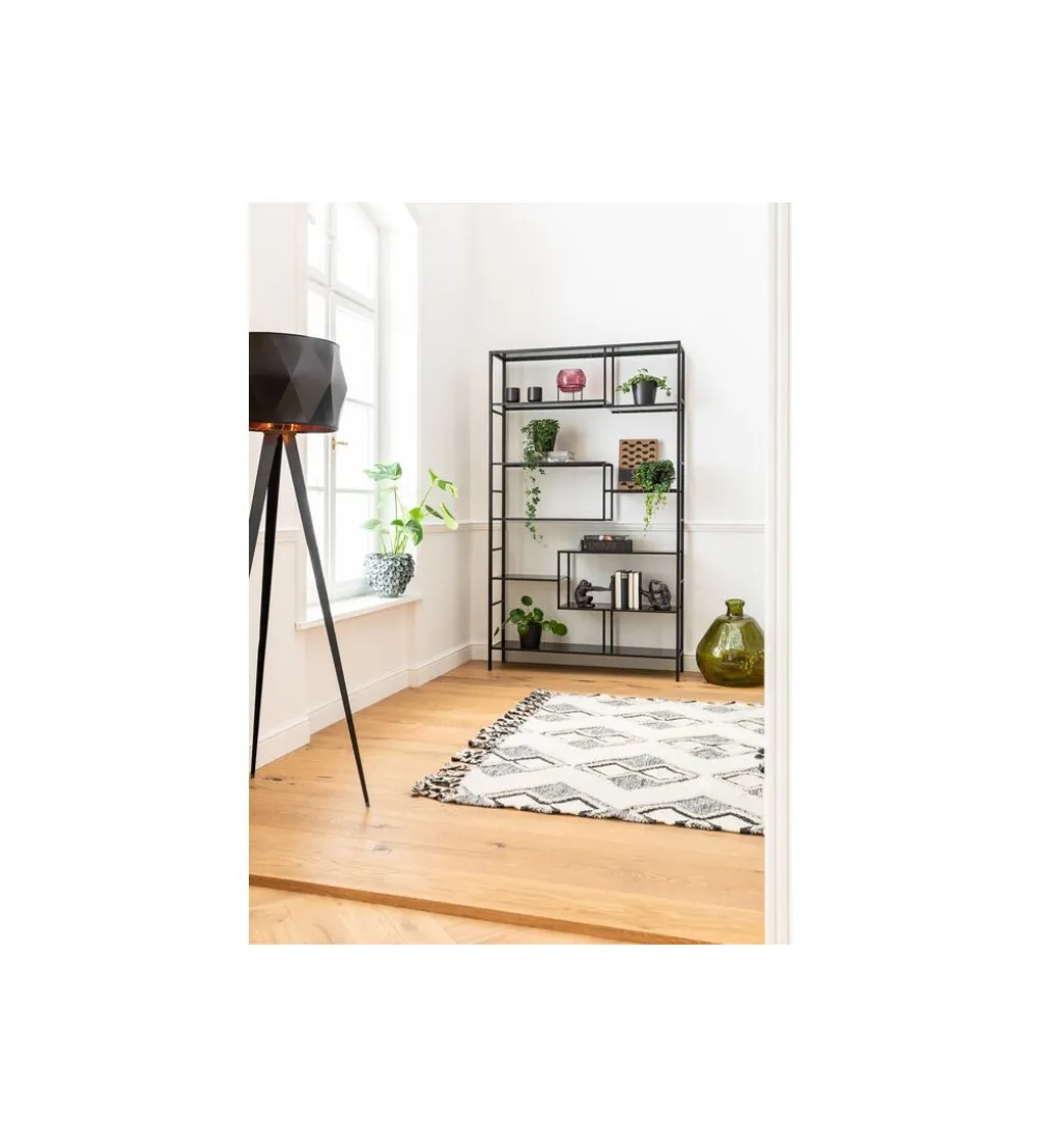 Regał metalowy Loft 195 cm x 115 cm czarny