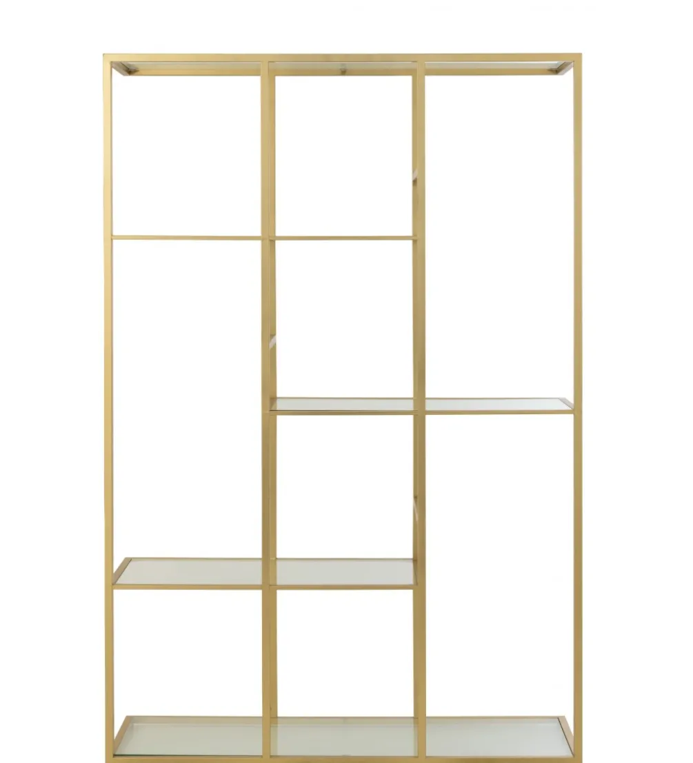 Regał RACKYN 180 cm złoty szklany