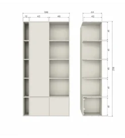 Regał SETTLE 218 cm drewno sosny dust