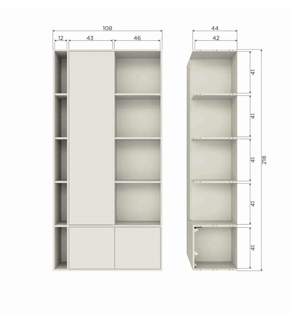 Regał SETTLE 218 cm drewno sosny dust