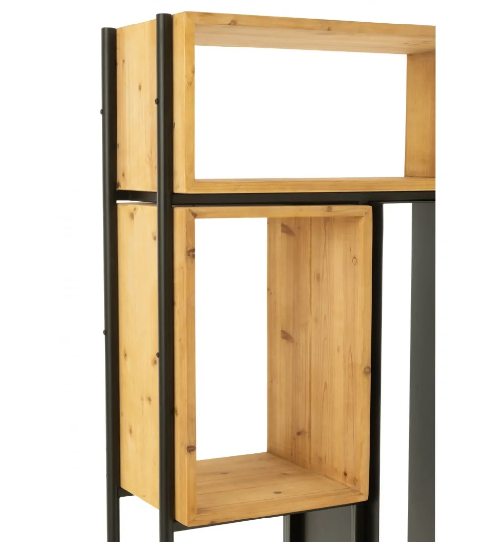 Regał TINA 65 cm x 185 cm drewno jodła czarny