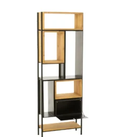 Regał TINA 65 cm x 185 cm drewno jodła czarny