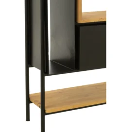 Regał TINA 65 cm x 185 cm drewno jodła czarny