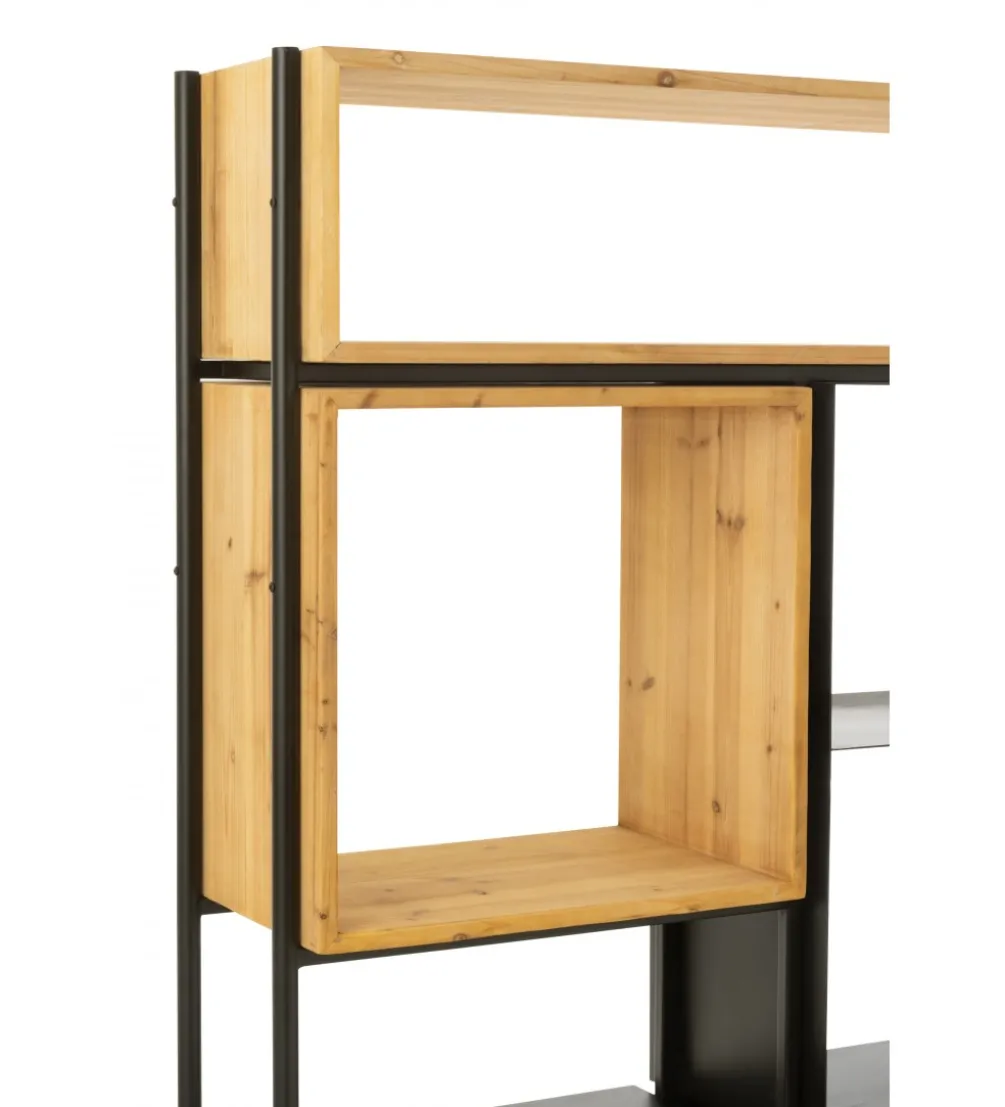 Regał TINA 110 cm x 185 cm drewno jodła czarny
