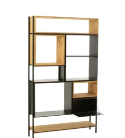Regał TINA 110 cm x 185 cm drewno jodła czarny