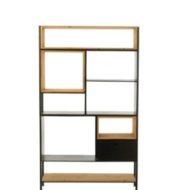 Regał TINA 110 cm x 185 cm drewno jodła czarny