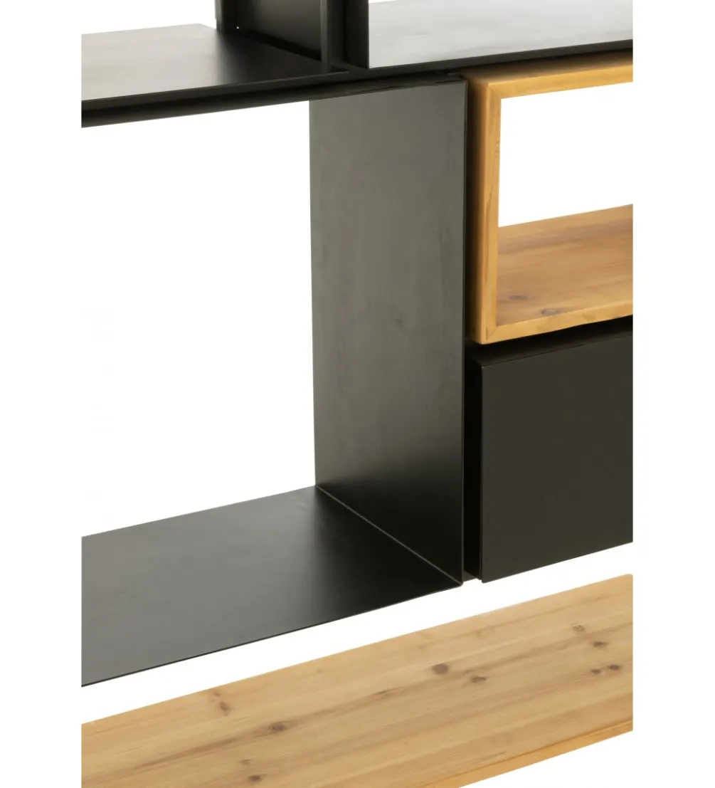 Regał TINA 110 cm x 185 cm drewno jodła czarny
