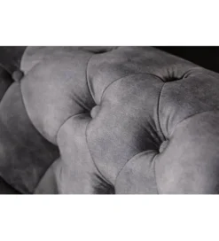 Sofa ARIELLE Chesterfield 205 Cm szary aksamit