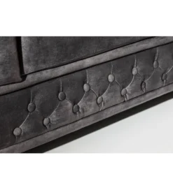 Sofa ARIELLE Chesterfield 205 Cm szary aksamit
