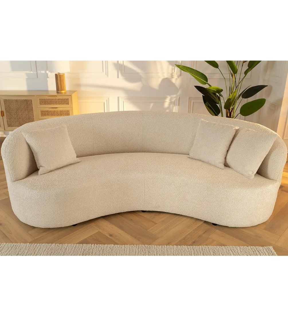 Sofa ATELIER 230 cm 3-osobowa bouclé beżowa