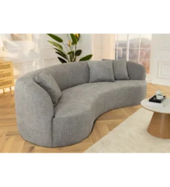 Sofa ATELIER 230 cm 3 osobowa bouclé szary