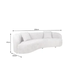 Sofa ATELIER 230 cm 3 osobowa bouclé szary