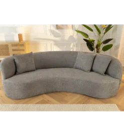 Sofa ATELIER 230 cm 3 osobowa bouclé szary