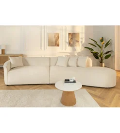 Sofa ATELIER L 330 cm 3-osobowa bouclé beżowa