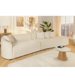 Sofa ATELIER L 330 cm 3-osobowa bouclé beżowa