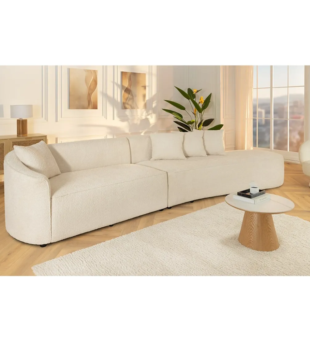 Sofa ATELIER L 330 cm 3-osobowa bouclé beżowa