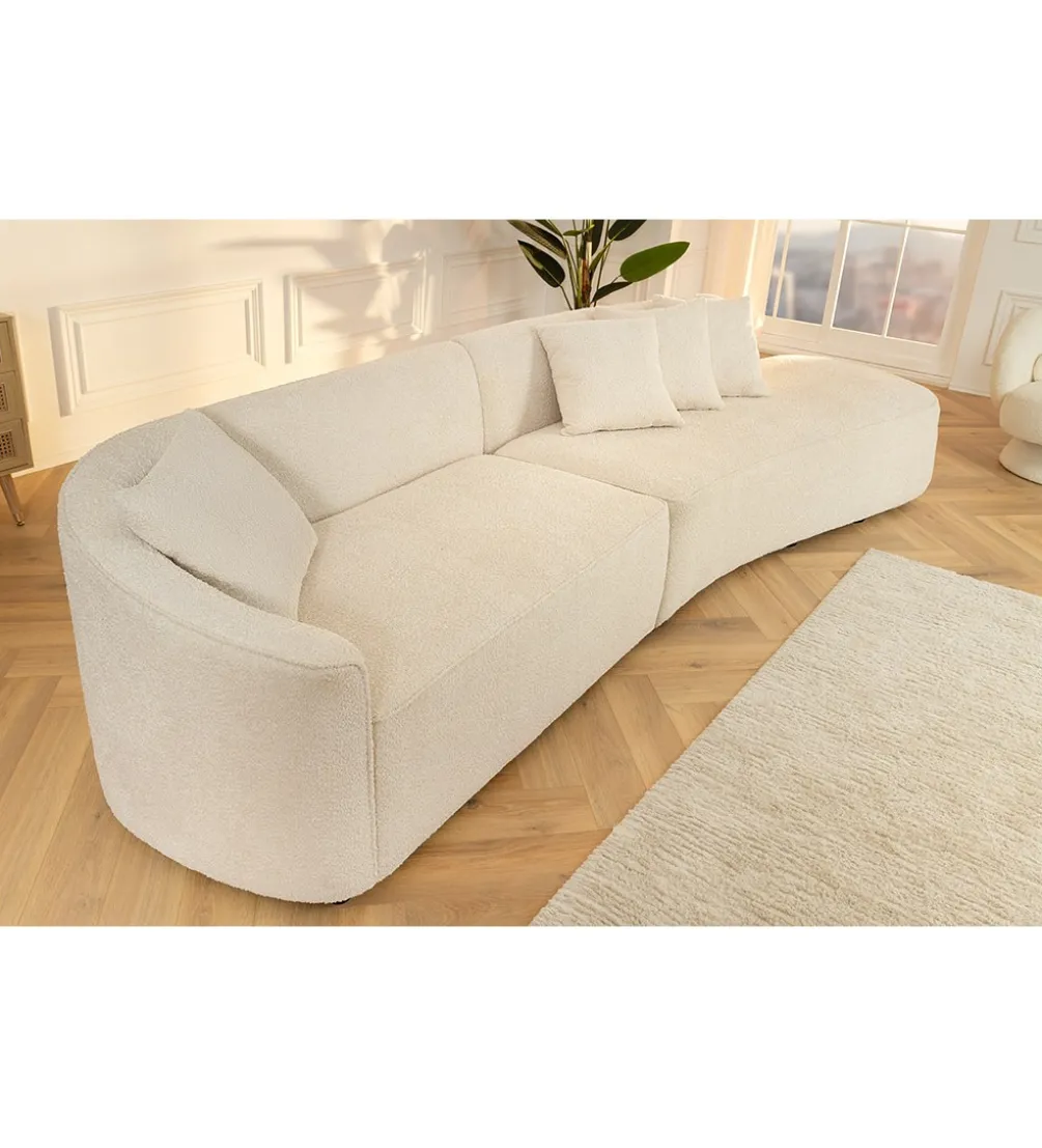 Sofa ATELIER L 330 cm 3-osobowa bouclé beżowa