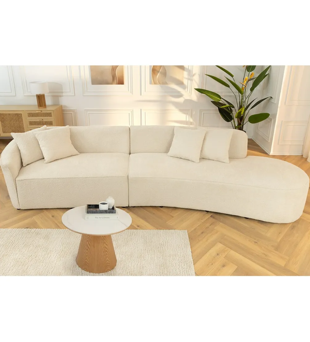 Sofa ATELIER L 330 cm 3-osobowa bouclé beżowa