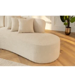 Sofa ATELIER L 330 cm 3-osobowa bouclé beżowa