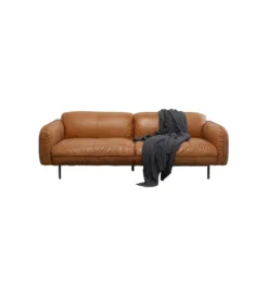 Sofa CALGARY 228 cm skórzana brązowa