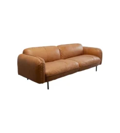Sofa CALGARY 228 cm skórzana brązowa