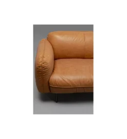 Sofa CALGARY 228 cm skórzana brązowa