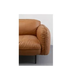 Sofa CALGARY 228 cm skórzana brązowa