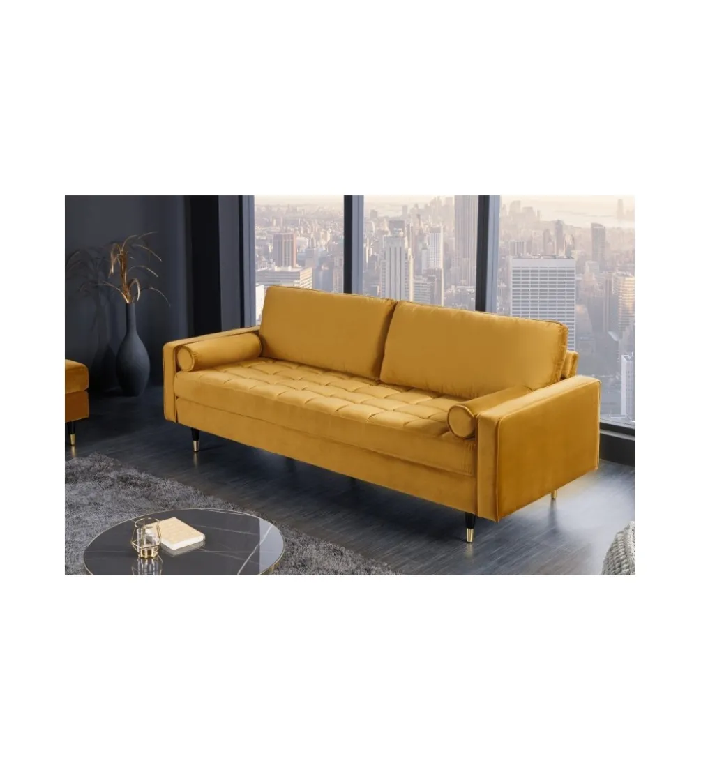 Sofa CANIS 220 cm musztardowo - żółta