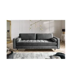 Sofa CANIS Velvet 225 cm szary aksamit
