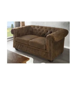 Sofa Chesterfield antyczny brąz