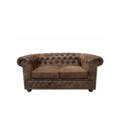 Sofa Chesterfield antyczny brąz