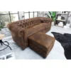 Sofa Chesterfield 205 cm antyczny brąz