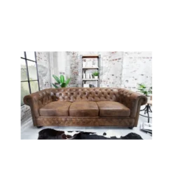 Sofa Chesterfield 205 cm antyczny brąz