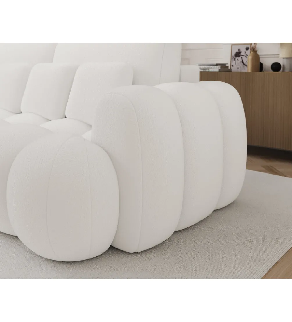 Sofa COTTONN 256 cm z funkcją spania biała tkanina paolli 01