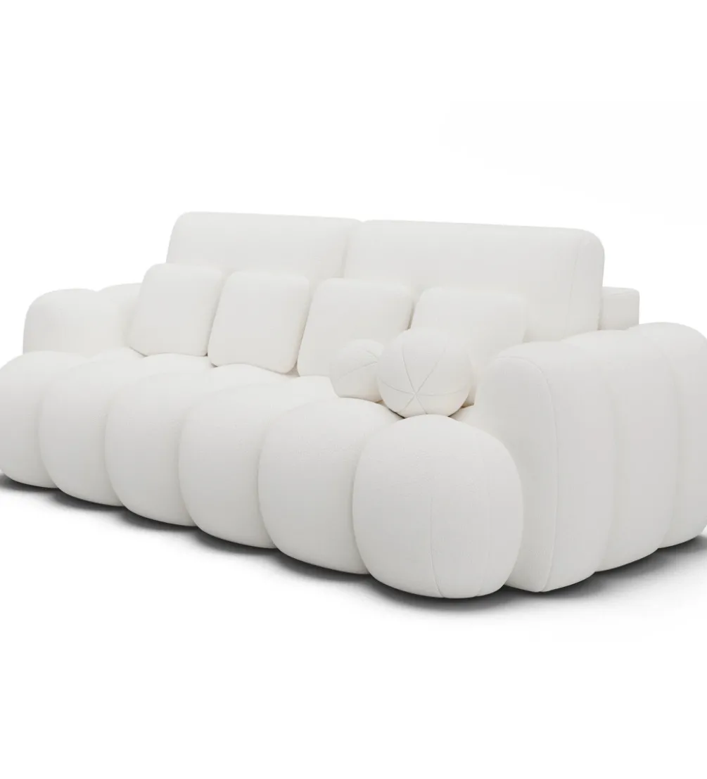 Sofa COTTONN 256 cm z funkcją spania biała tkanina paolli 01