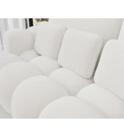 Sofa COTTONN 256 cm z funkcją spania biała tkanina paolli 01
