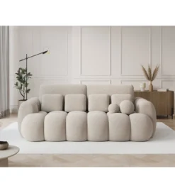Sofa COTTONN 256 cm z funkcją spania kremowy tkanina royal 18
