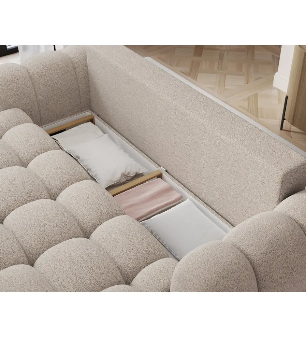 Sofa COTTONN 256 cm z funkcją spania kremowy tkanina royal 18