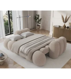 Sofa COTTONN 256 cm z funkcją spania kremowy tkanina royal 18