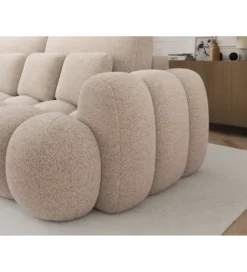 Sofa COTTONN 256 cm z funkcją spania kremowy tkanina royal 18