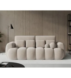 Sofa COTTONN 256 cm z funkcją spania kremowy tkanina royal 18