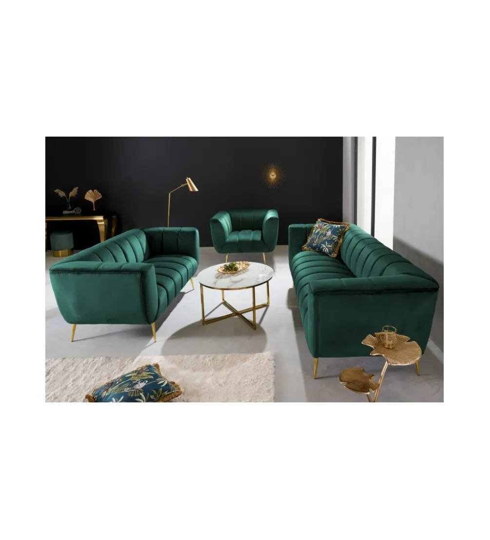 Sofa dwuosobowa Scarlett 165 cm szmaragdowo zielona