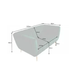 Sofa dwuosobowa Scarlett 165 cm szmaragdowo zielona