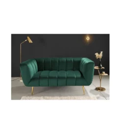 Sofa dwuosobowa Scarlett 165 cm szmaragdowo zielona