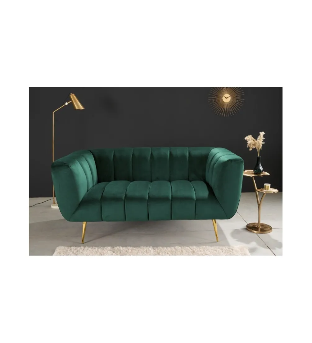 Sofa dwuosobowa Scarlett 165 cm szmaragdowo zielona