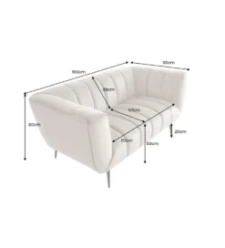Sofa dwuosobowa Scarlett 165 cm szara